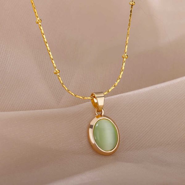 pendant necklaces stainless steel round opal necklace for women girls natural stone pendant gold color choker necklaces vintage jewelry coll, Silver
pendant necklaces stainless steel round opal necklace for women girls natural stone pendant gold color choker necklaces vintage jewelry coll, Silver