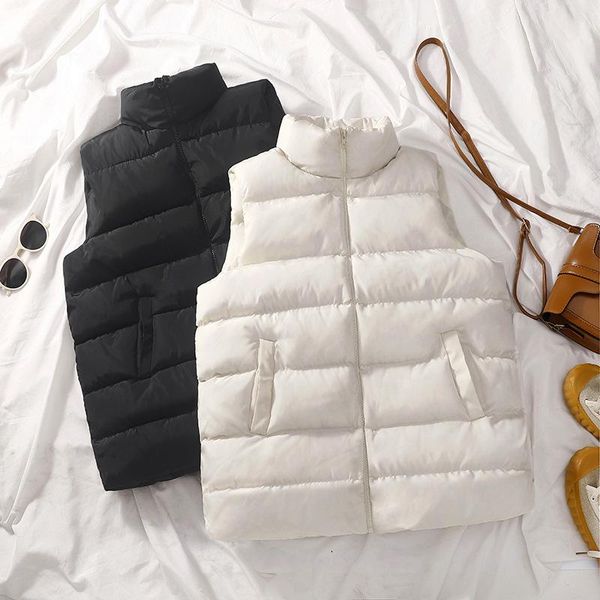 vests women fashion waistcoat solid sleeveless waistcoat 2021 autumn winter pockets buttons down vest warm coat female padded jackets, Black;white
vests women fashion waistcoat solid sleeveless waistcoat 2021 autumn winter pockets buttons down vest warm coat female padded jackets, Black;white