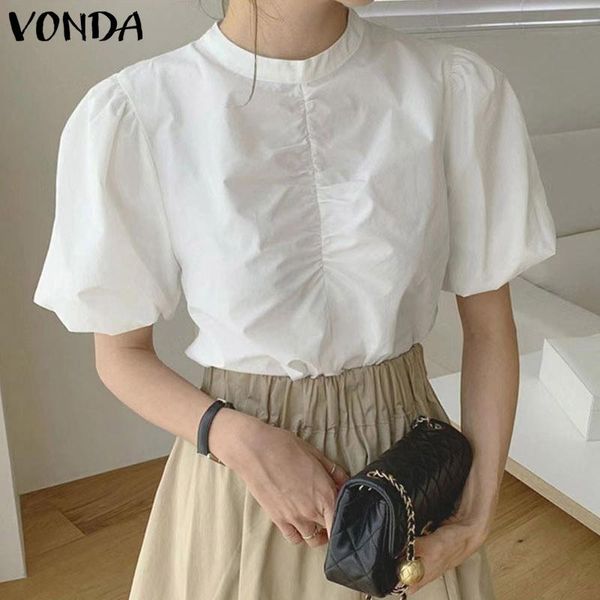 t-shirt vonda 2022 female solid pleated short chemise vintage casual short puff sleeve street blouse women summer party blusa oversized, White
t-shirt vonda 2022 female solid pleated short chemise vintage casual short puff sleeve street blouse women summer party blusa oversized, White