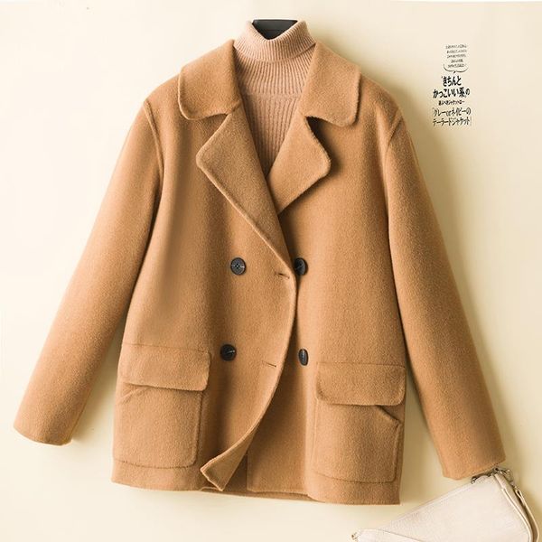 fur highend short doublesided cashmere coat women's autumn and winter loose temperament small woolen coat, Black
fur highend short doublesided cashmere coat women's autumn and winter loose temperament small woolen coat, Black