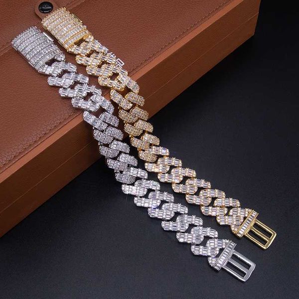 new design fancy cut diamond miami style luxury fashion cuban link chain moissanite bracelet, Silver
new design fancy cut diamond miami style luxury fashion cuban link chain moissanite bracelet, Silver