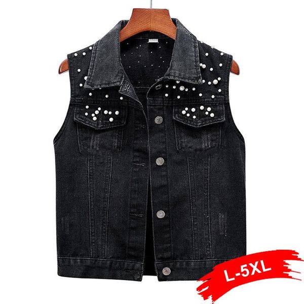 vests aesthetic women pearl beading sleeveless black denim vest waistcoat xxl summer korean slim jeans coat female short denim jackets, Black;white
vests aesthetic women pearl beading sleeveless black denim vest waistcoat xxl summer korean slim jeans coat female short denim jackets, Black;white