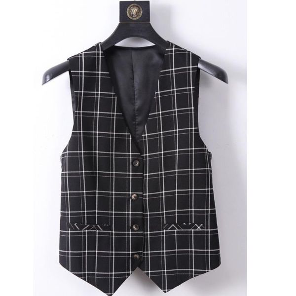 vests #0719 black grey plaid vest coat women elegant office short vest waistcoat women v neck thin sleeveless blazer spring summer, Black;white
vests #0719 black grey plaid vest coat women elegant office short vest waistcoat women v neck thin sleeveless blazer spring summer, Black;white