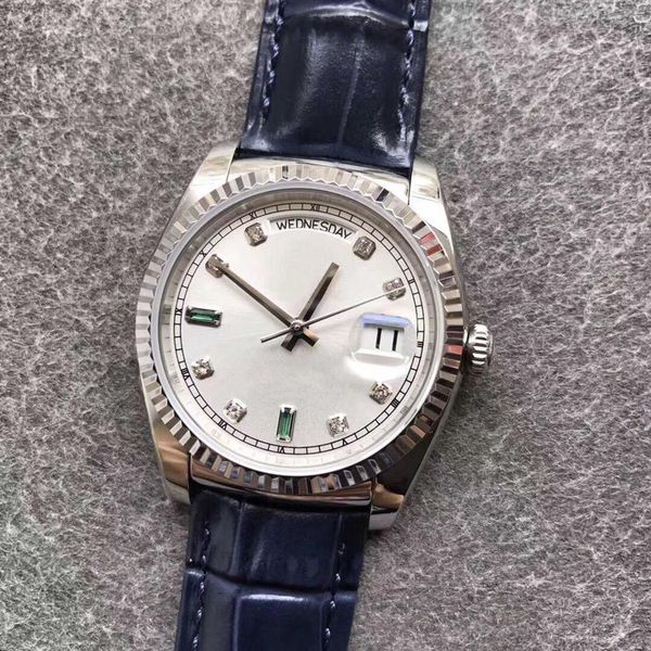 style fashion leather strap men's watches automatic movement mechanical watch 2813 daydate diamond dial decoration men295l, Slivery;brown
style fashion leather strap men's watches automatic movement mechanical watch 2813 daydate diamond dial decoration men295l, Slivery;brown