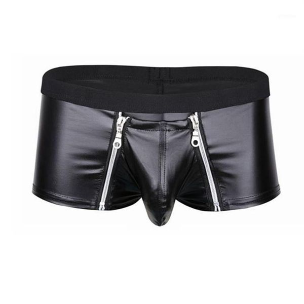 underpants mens lingerie faux leather underwear bulge pouch with double zipper closure boxer briefs low rise male panties214y, Black;white
underpants mens lingerie faux leather underwear bulge pouch with double zipper closure boxer briefs low rise male panties214y, Black;white