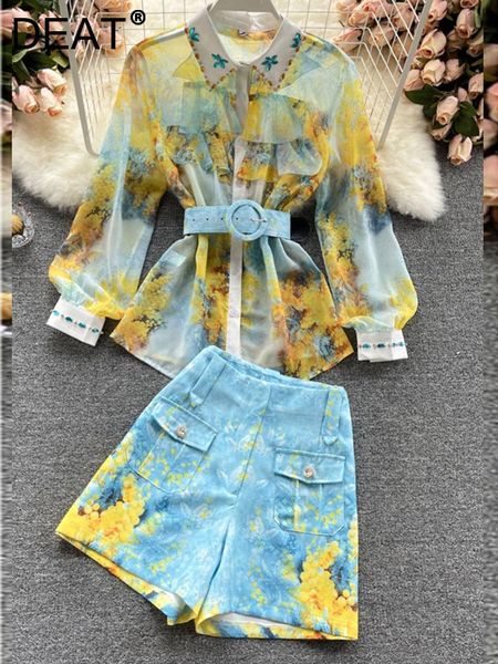dress deat temperament sashes chiffon print diamonds zipper single breasted versatile high waist wide leg women shorts suit 11d8839, White
dress deat temperament sashes chiffon print diamonds zipper single breasted versatile high waist wide leg women shorts suit 11d8839, White