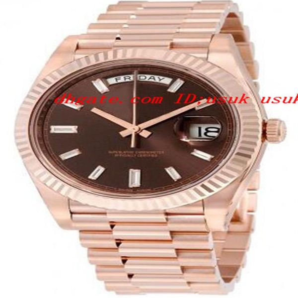 new luxury watches 40 chocolate dial 18k everose gold automatic men's watch men's watch wristwatches343p, Slivery;brown
new luxury watches 40 chocolate dial 18k everose gold automatic men's watch men's watch wristwatches343p, Slivery;brown