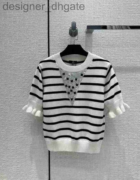 women's sweaters designermilan runway sweaters 2023 new spring short sleeves o neck women's high end jacquard pullovers women des, White;black
women's sweaters designermilan runway sweaters 2023 new spring short sleeves o neck women's high end jacquard pullovers women des, White;black