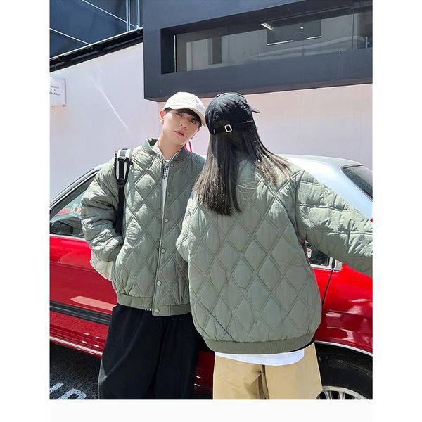 leather winter diamondshaped couple down jacket fashion loose jacket down jacket thick and thin and warm oversize cotton jacket, Black
leather winter diamondshaped couple down jacket fashion loose jacket down jacket thick and thin and warm oversize cotton jacket, Black