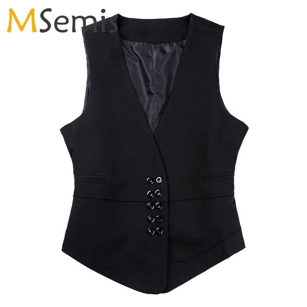 vests women allmatch waistcoat v neck doublebreasted button down blazer adjustable back strap fully lined suit vest for office party, Black;white
vests women allmatch waistcoat v neck doublebreasted button down blazer adjustable back strap fully lined suit vest for office party, Black;white