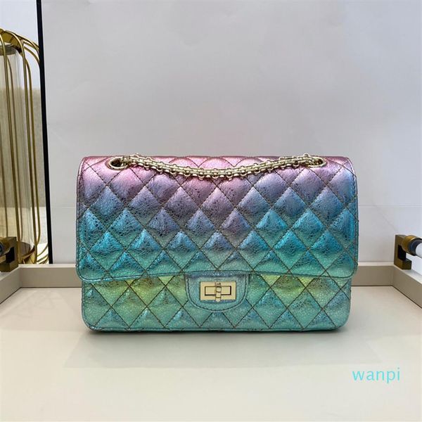 designer- women bags lady chain bag rainbow gradient metallic color shoulder bag leather handbag260e
designer- women bags lady chain bag rainbow gradient metallic color shoulder bag leather handbag260e