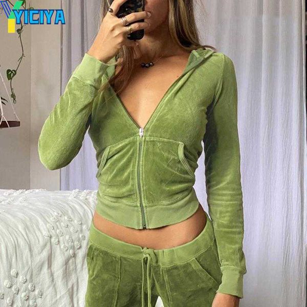 yiciya pants darlingaga vintage fashion green velour autumn tracksuit women zip up hoodie and pants suits two piece set workout solid outfit, White
yiciya pants darlingaga vintage fashion green velour autumn tracksuit women zip up hoodie and pants suits two piece set workout solid outfit, White