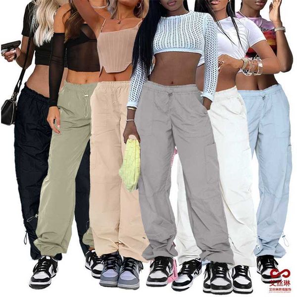 womens clothes designer pants loose strap multi bag straight tube elastic work suit casual cargo trousers 6 colors, Black;white
womens clothes designer pants loose strap multi bag straight tube elastic work suit casual cargo trousers 6 colors, Black;white