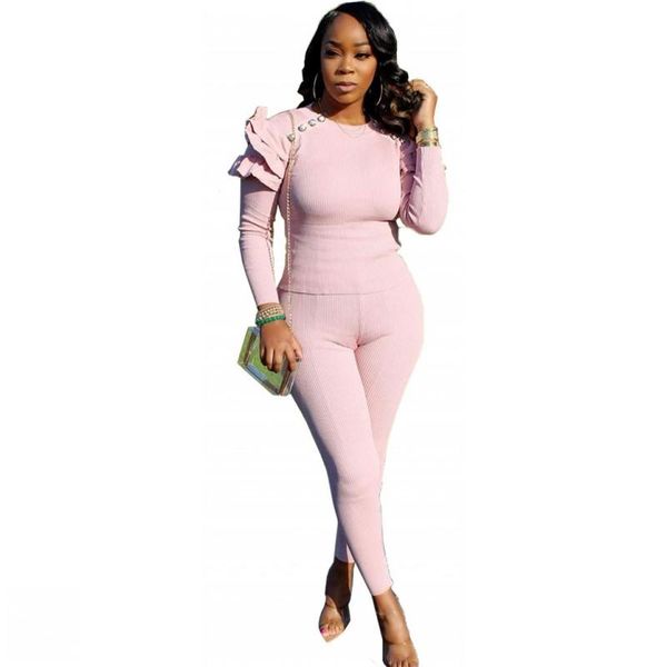 dress 2 piece women sets lounge wear casual ruffles long sleeve oneck pencil pants sets spring autumn slim solid fashion outfits, White
dress 2 piece women sets lounge wear casual ruffles long sleeve oneck pencil pants sets spring autumn slim solid fashion outfits, White