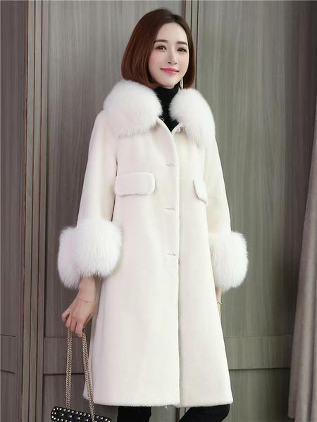 fur natural lamb fur coat sheep shearling doublefaced fur winter coat women real fox fur collar long jacket warm overcoat, Black
fur natural lamb fur coat sheep shearling doublefaced fur winter coat women real fox fur collar long jacket warm overcoat, Black