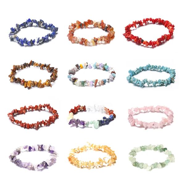 natural crystal stone bracelet crushed stone beaded bracelets palm reiki healing gemstone braided creative gift, Black 
natural crystal stone bracelet crushed stone beaded bracelets palm reiki healing gemstone braided creative gift, Black