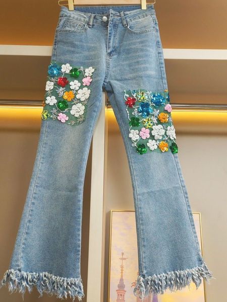 women's jeans fashion summer diamond patch flower straight temperament flared jeans women's fashion high waist loose streetwear tr, Blue
women's jeans fashion summer diamond patch flower straight temperament flared jeans women's fashion high waist loose streetwear tr, Blue