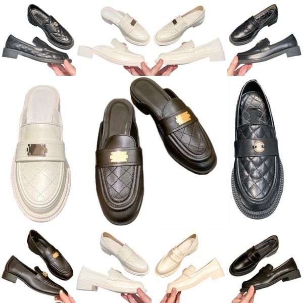 half slippers 5a leather pumps luxury women's designer shoes summer outdoor platform shoes metal letter sandals black white loafers com
half slippers 5a leather pumps luxury women's designer shoes summer outdoor platform shoes metal letter sandals black white loafers com