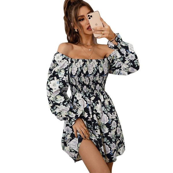 square neck a-line mini casual dress polyester pullover puff long sleeves ruches high waist loose floral printed panelled fashion dress spri, Black;gray
square neck a-line mini casual dress polyester pullover puff long sleeves ruches high waist loose floral printed panelled fashion dress spri, Black;gray