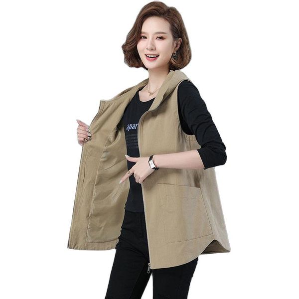 vests middleaged women vest spring autumn 2022 new fashion loose hooded midlength sleeveless waistcoat jacket ladies outerwear, Black;white
vests middleaged women vest spring autumn 2022 new fashion loose hooded midlength sleeveless waistcoat jacket ladies outerwear, Black;white