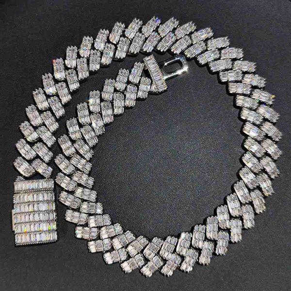 hip hop men jewelry 19mm prong cuban link chain 3a zircon baguette diamond iced out cuban link chain necklace, Silver
hip hop men jewelry 19mm prong cuban link chain 3a zircon baguette diamond iced out cuban link chain necklace, Silver