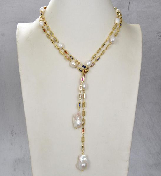 guaiguai jewelry cultured white keshi pearl rectanle cz pave chain necklace 50quot long necklace handmade for women real gems st4505385, Silver
guaiguai jewelry cultured white keshi pearl rectanle cz pave chain necklace 50quot long necklace handmade for women real gems st4505385, Silver