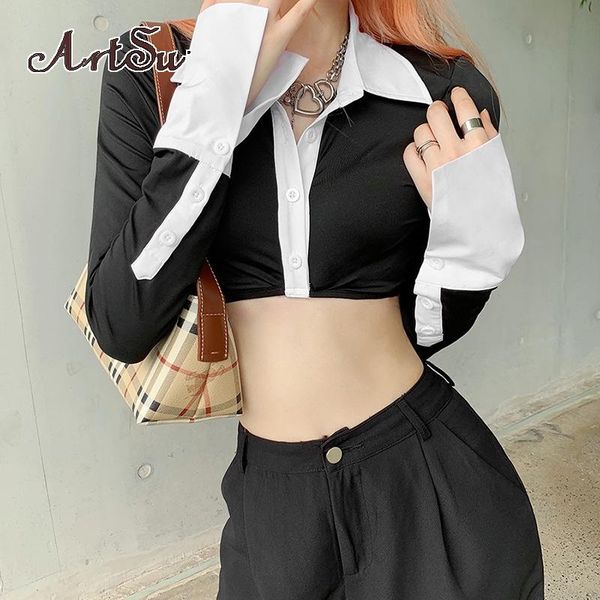 t-shirt artsu 2021 women v neck corset crop black patchwork 90s fashion summer party casual long sleeve t shirts, White
t-shirt artsu 2021 women v neck corset crop black patchwork 90s fashion summer party casual long sleeve t shirts, White