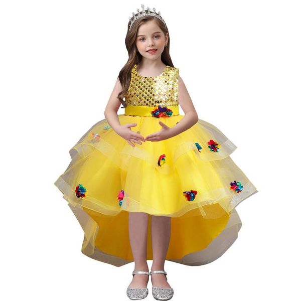 girl's dresses baby girls formal clothes child skirt flower host tail school performance e18484, Red;yellow
girl's dresses baby girls formal clothes child skirt flower host tail school performance e18484, Red;yellow