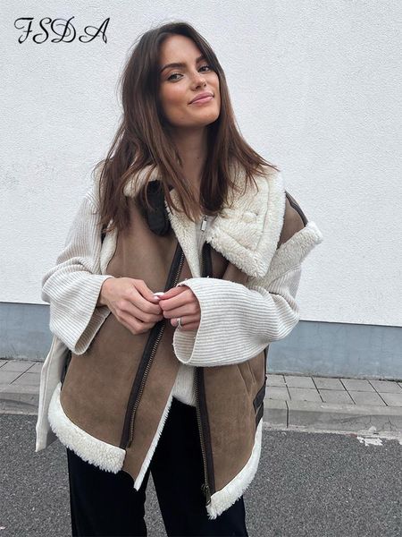 vests fsda autumn winter women thick fleece jacket warm splice 2022 waistcoat coat vest biker outwear faux shearling sleeveless, Black;white
vests fsda autumn winter women thick fleece jacket warm splice 2022 waistcoat coat vest biker outwear faux shearling sleeveless, Black;white