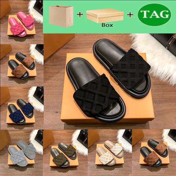designer slipper with box luxury sandal men women shoes pool pillow comfort embossed mules copper triple black pink ivory summer fashion sli
designer slipper with box luxury sandal men women shoes pool pillow comfort embossed mules copper triple black pink ivory summer fashion sli