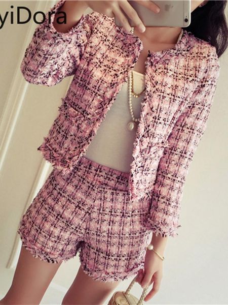 dress women's suit 2020 spring tweed 2 piece set women slim plaid short set fashion fringed trim jacket coat + tassels short suit, White
dress women's suit 2020 spring tweed 2 piece set women slim plaid short set fashion fringed trim jacket coat + tassels short suit, White