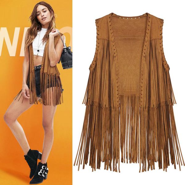 vests summer women's fringed suede faux fur sleeveless vest tassel waistcoat dropshipping, Black;white
vests summer women's fringed suede faux fur sleeveless vest tassel waistcoat dropshipping, Black;white