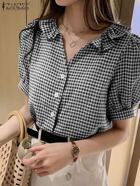 t-shirt zanzea 2022 fashion summer check women puff sleeve blouses casual plaid shirts female button down tunic oversized, White
t-shirt zanzea 2022 fashion summer check women puff sleeve blouses casual plaid shirts female button down tunic oversized, White