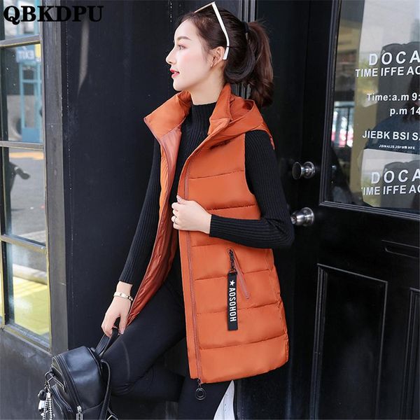 vests fall winter midlength hooded cotton padded vest women gilets bread waistcoat warm coat sleeveless jacket korean zipper overcoat, Black;white
vests fall winter midlength hooded cotton padded vest women gilets bread waistcoat warm coat sleeveless jacket korean zipper overcoat, Black;white