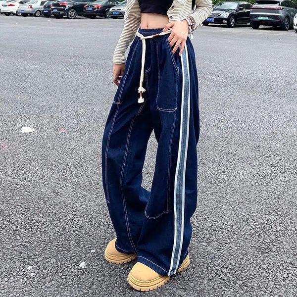 women's jeans hip hop elastic waist jeans woman streetwear straight baggy pants korean fashion street dance women's jean y2k trend, Blue
women's jeans hip hop elastic waist jeans woman streetwear straight baggy pants korean fashion street dance women's jean y2k trend, Blue