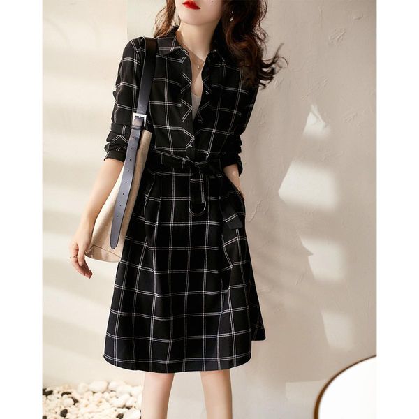 dresses elegant fashion plaid striped belt dresses spring 2022 new long sleeve vneck loose pullovers tunic midi dress women's clothing, Black;gray
dresses elegant fashion plaid striped belt dresses spring 2022 new long sleeve vneck loose pullovers tunic midi dress women's clothing, Black;gray