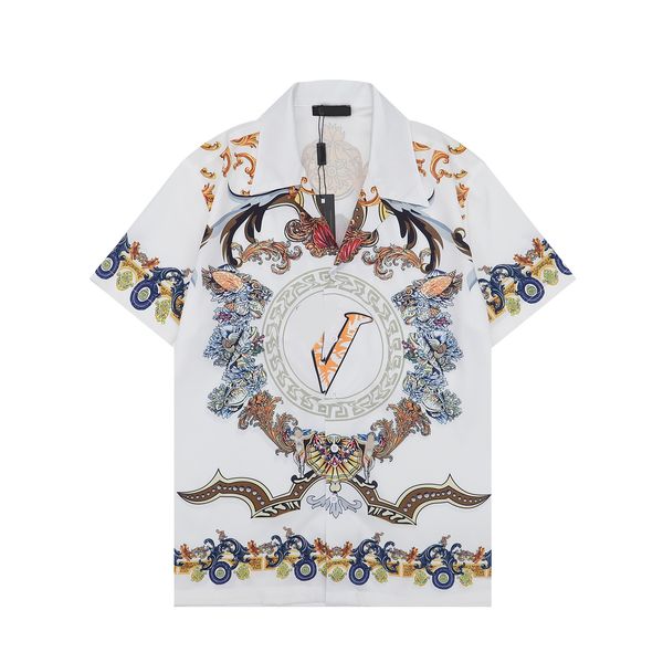 designer's new summer printed short-sleeved shirt graffiti casual beach short style stand-up collar men's and women's same st, White;black
designer's new summer printed short-sleeved shirt graffiti casual beach short style stand-up collar men's and women's same st, White;black