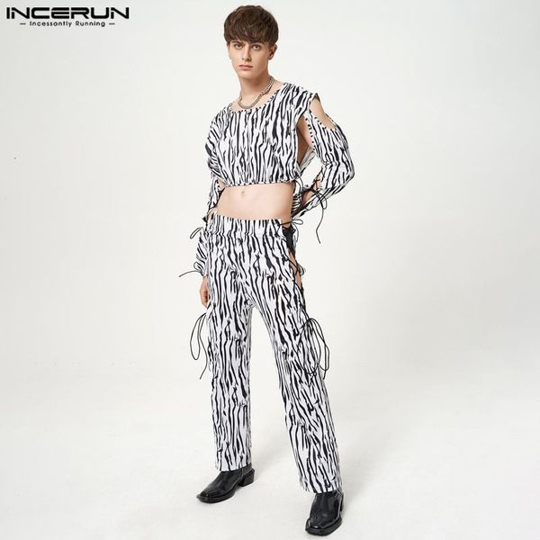men s tracksuits sets printing hollow out lace long sleeve crop straight pants 2pcs 2023 streetwear fashion men suits incerun 7 230421, Gray
men s tracksuits sets printing hollow out lace long sleeve crop straight pants 2pcs 2023 streetwear fashion men suits incerun 7 230421, Gray