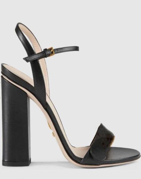 women leather sandal 105mm high heel summer designer goldtoned hardware ankle strap chunky heel sandals size 35423971015, Black
women leather sandal 105mm high heel summer designer goldtoned hardware ankle strap chunky heel sandals size 35423971015, Black