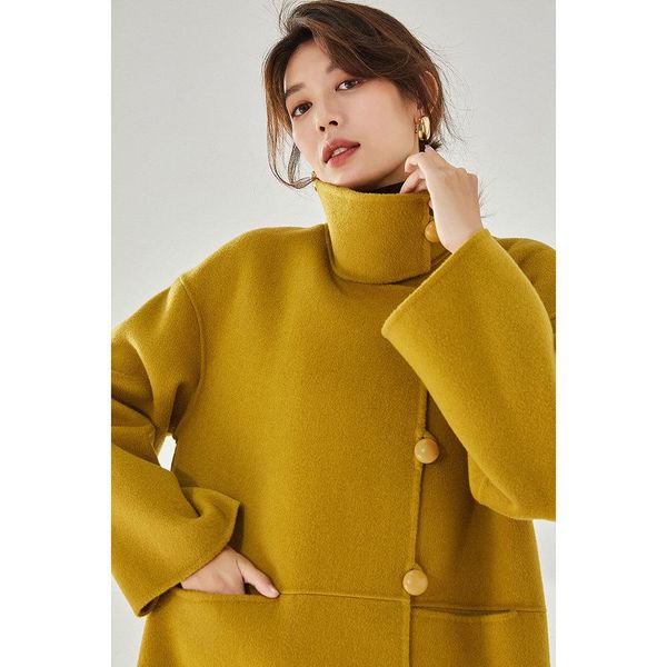fur short wool coat female autumn beige standup collar loose coat female 2021 winter new button casual doublesided woolen coat, Black
fur short wool coat female autumn beige standup collar loose coat female 2021 winter new button casual doublesided woolen coat, Black