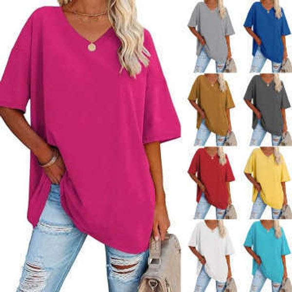 t-shirt 2023 women's new color loose shoulder drop short sleeve v-neck plus size, White
t-shirt 2023 women's new color loose shoulder drop short sleeve v-neck plus size, White