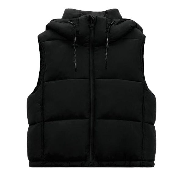 vests women's parkas vest coat jacket black waistcoat solid zipper sleeveless cropped woman warm outwear with hooded woman coat, Black;white 
vests women's parkas vest coat jacket black waistcoat solid zipper sleeveless cropped woman warm outwear with hooded woman coat, Black;white