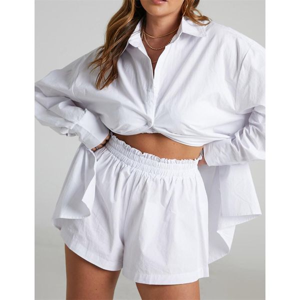 dress women tracksuits long shirt with mini shorts cotton three pieces sets ladies outfits blouses fashion clothes white color
dress women tracksuits long shirt with mini shorts cotton three pieces sets ladies outfits blouses fashion clothes white color