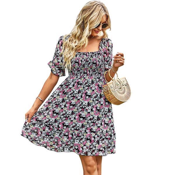 square a-line women's casual dresses floral print mini short length bodycon chest ruched panelled lantern short sleeves slim hgh waist, Black;gray
square a-line women's casual dresses floral print mini short length bodycon chest ruched panelled lantern short sleeves slim hgh waist, Black;gray