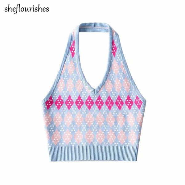 tanks knit tank women casual backless summer corset sleeveless halter korean style argyle vest vintage 2021, Black;white
tanks knit tank women casual backless summer corset sleeveless halter korean style argyle vest vintage 2021, Black;white