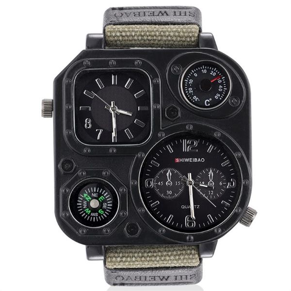 gmt dual time military mens watch stainless steel case back outdoor quartz watches canvas band compass 50mm large square dial masc207k, Slivery;brown
gmt dual time military mens watch stainless steel case back outdoor quartz watches canvas band compass 50mm large square dial masc207k, Slivery;brown