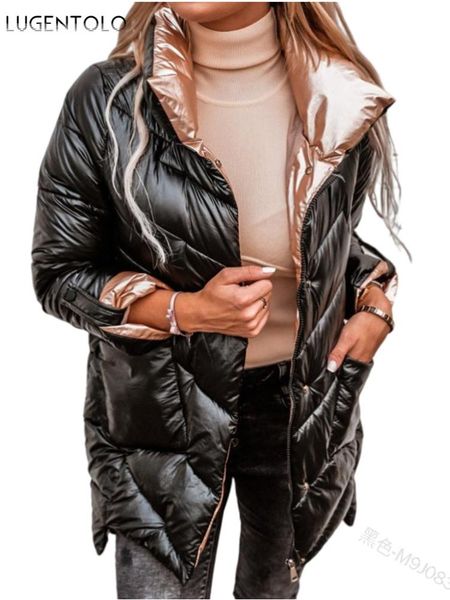 leather women glossy parkas solid zipper autumn winter zipper coat casual pocket female loose street thin long sleeve parka, Black
leather women glossy parkas solid zipper autumn winter zipper coat casual pocket female loose street thin long sleeve parka, Black
