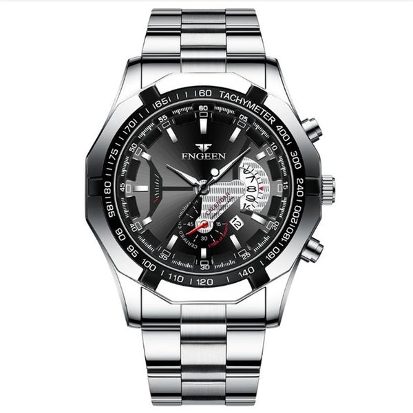fngeen brand white steel quartz mens watches crystal glass watch date 44mm diameter personality stylish man wristwatches284h, Slivery;brown
fngeen brand white steel quartz mens watches crystal glass watch date 44mm diameter personality stylish man wristwatches284h, Slivery;brown