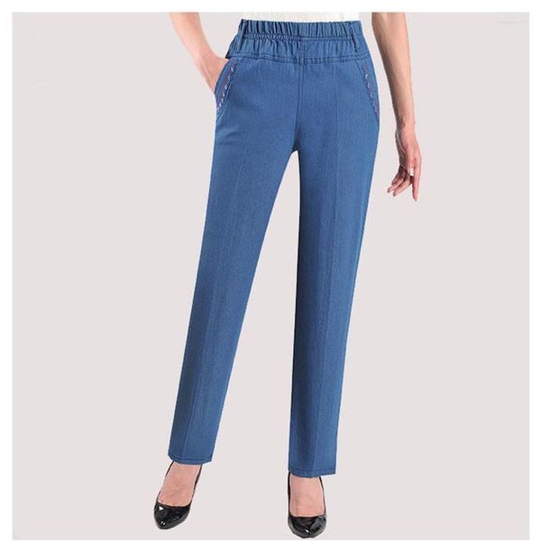 Women's Jeans Women's High Waisted Straight Tube Denim Pants Spring Autumn Loose Size Elastic Waist Middle-aged Female, Deep blue
Women's Jeans Women's High Waisted Straight Tube Denim Pants Spring Autumn Loose Size Elastic Waist Middle-aged Female, Deep blue