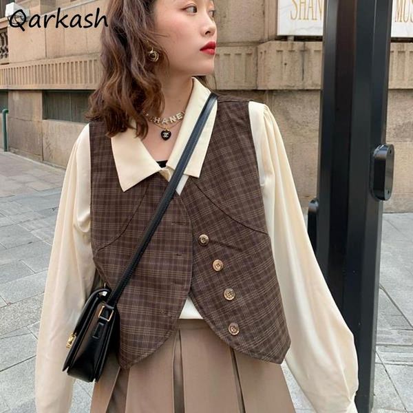 vests vests women plaid autumn bf style outerwear cropped vest fashion single breasted new vneck harajuku simple sleeveless clothes, Black;white
vests vests women plaid autumn bf style outerwear cropped vest fashion single breasted new vneck harajuku simple sleeveless clothes, Black;white